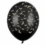 Gold Bat on Black Latex Balloons