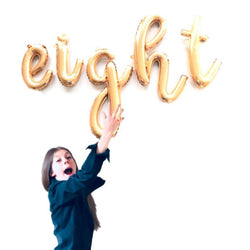 Eight Letter Balloon Banner | Gold | Rose Gold | Silver