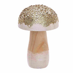 wood mushroom with gold glitter