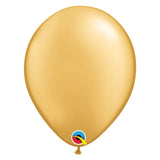 Gold Metallic 11 IN (28cm) Round Latex Balloons Package 10 QUALATEX