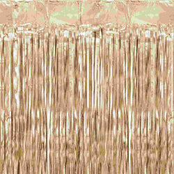 Gold Curtain Foil Metallic Fringe | 3' x 8'