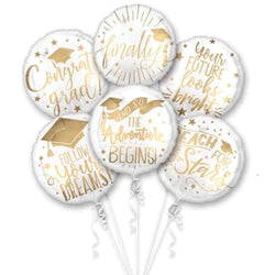 Graduation messages balloon bouquet