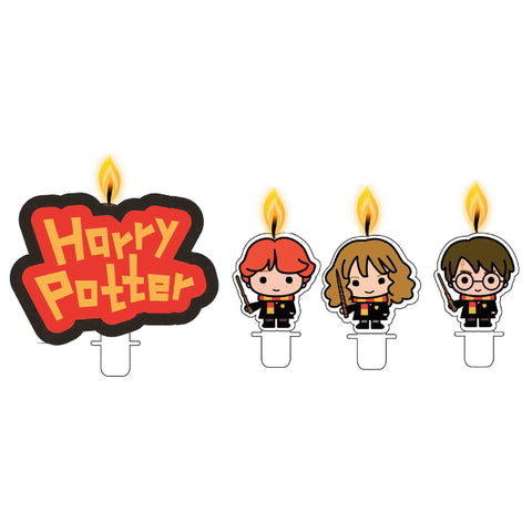 Harry Potter Candles Set of 4 with Harry, Hermoine, Ron and Harry Potter Word