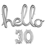 Hello 30 Foil Balloons | Rose Gold | Gold | Silver