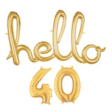 Hello 40 Foil Balloons | Rose Gold, Gold and Silver