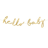 Gold Hello Baby Banner Garland