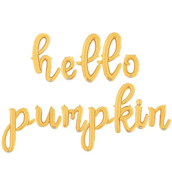 Hello Pumpkin Balloons in gold