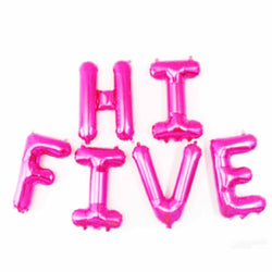 HI FIVE Letter Balloons | Silver | Gold | Rose Gold | Pink | Blue