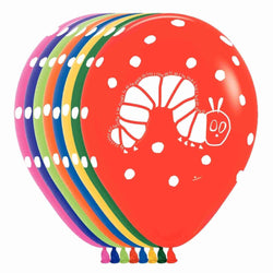 Hungry Caterpillar Latex Balloons in Red, Green, Yellow, Blue, Purple, Orange and pink