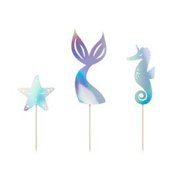 Iridescent Mermaid Cake Paper Toppers