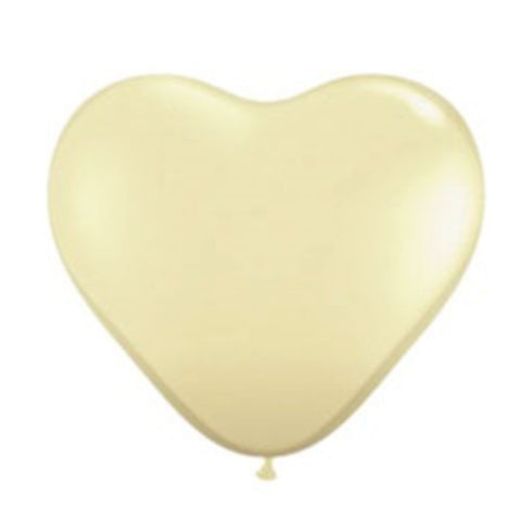 Ivory silk heart shaped latex balloons