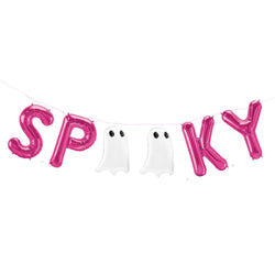 Spooky Halloween Balloon Banner | Large | Pink