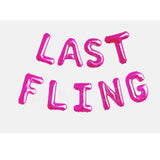 Last Fling Balloon Banner Kit | Silver | Gold | Rose Gold | Pink | Blue