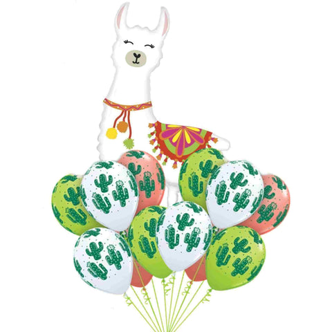 llama and cactus balloon bouquet