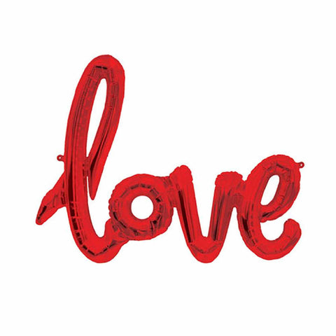 red love balloon script cursive air-fill only 40 inch