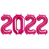 magenta pink 2022 number balloons