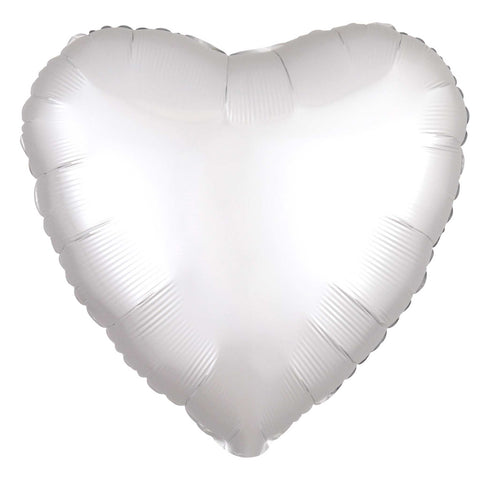 Heart Balloon in Satin sheen Pastel White | 18 Inch