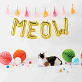 meow letter balloons in gold