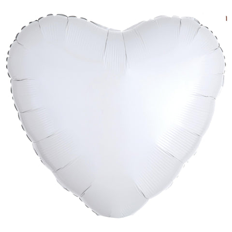 Heart Balloon shiny metallic Pearl White | 18 Inch