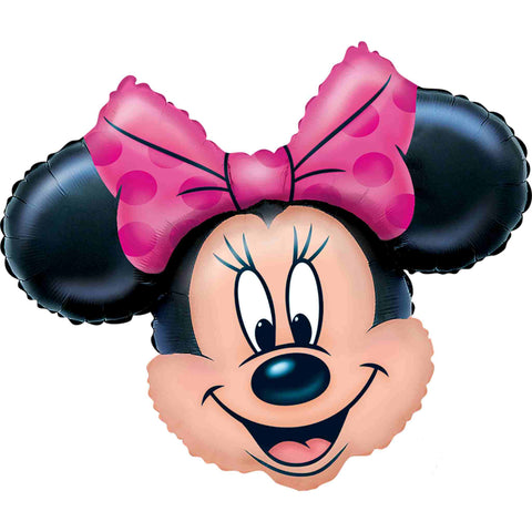 Licensed Minnie Mouse Head Balloon with pink polka dot headband disney