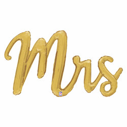 44 Inch gold mrs balloon made from foil mylar