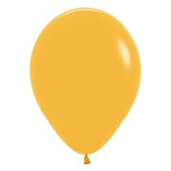 mustard colored latex balloons in 5 inch or 13 cm size.   