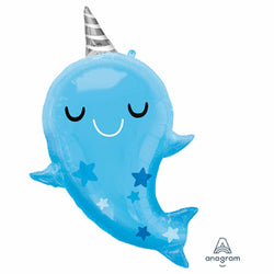 Blue Baby Narwhal Balloon