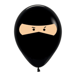 Black Ninja Face Latex Balloons