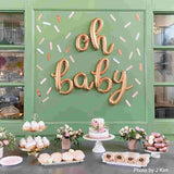 OH BABY Script Letter Balloons | Gold | Rose Gold | Silver