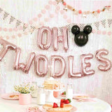 OH TWODLES Balloon Banner Kit | Silver | Gold | Rose Gold | Pink | Blue