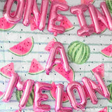 One in a Melon letter balloons in pink