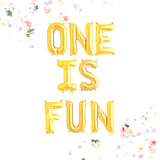 One Is Fun Letter Balloons | Silver | Gold | Rose Gold | Pink | Blue