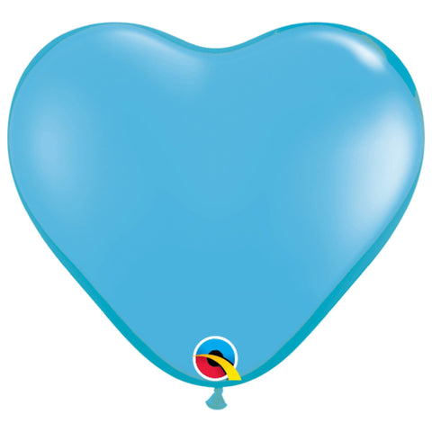 Pale Blue latex heart shaped balloon in 6 inch package 10