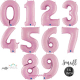 14 inch pastel pink number balloons