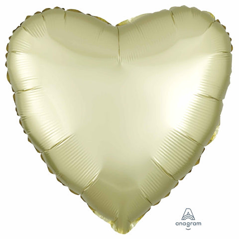 Pastel Yellow Heart Balloon | 18 Inch Satin Luxe