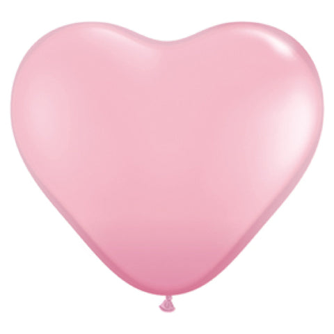 6 inch latex balloon in pearl pink heart shape