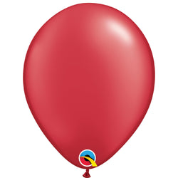 Ruby Red Pearl 11 IN (28cm) Round Qualatex Latex Balloons Package 10