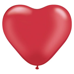 6 inch latex balloon in ruby red heart shape