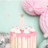 Pink Party Cake Candles with Gold Crown | Number 8