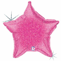 Pink glittery star balloon
