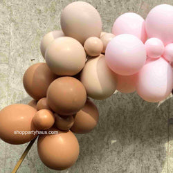 light pink and brown latex balloon garland