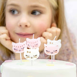 Pretty Pink Kitty Cat Candles | Set of 6