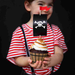 Pirate party cupcake wrappers and topper