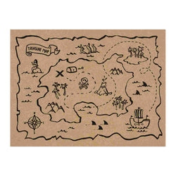 kraft paper treasure hunt place mats for pirate party  treasure hunt
