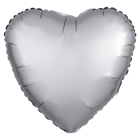 Heart Balloon | Satin Platinum Gray | 18 Inch