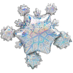 Prismatic Glittery Snowflake Cluster Balloons in 32 INCH