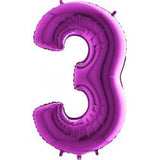 Purple Number 3 Balloons | 40 INCH