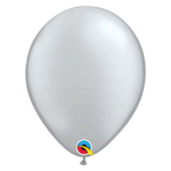 Silver Metallic 11 IN (28cm) Round Latex Balloons Package Qualatex