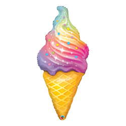 Ice Cream Party Balloons | Rainbow Swirl | 45 INCH