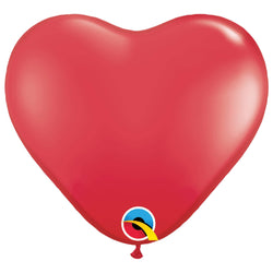 6 inch latex balloon in red heart shape